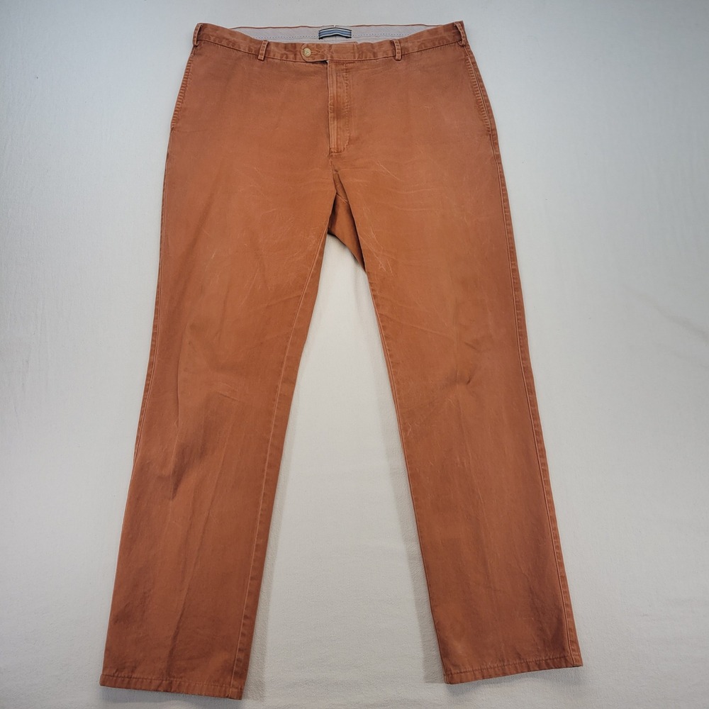 Peter Millar Pants Mens 40x34 Orange Chino Pima Cotton Straight Leg Preppy